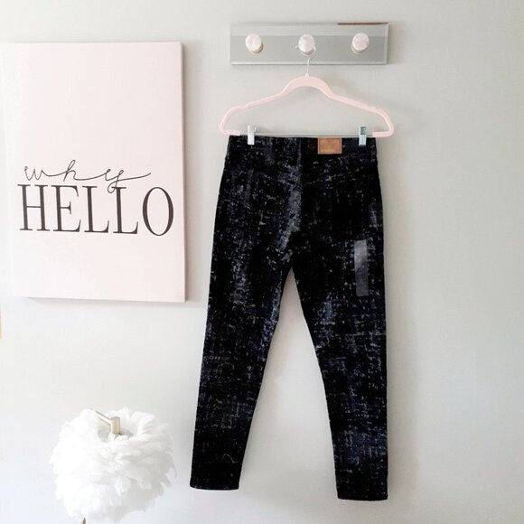 NWT Polo Ralph Lauren skinny high rise ankle black velvet-like glitter jeans - Picture 12 of 16